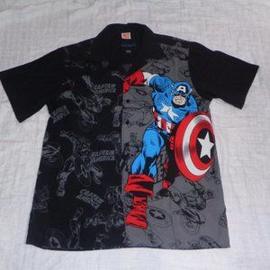 RALPH MARLIN MARVEL COMICS CAPTAIN AMERICA SHORT SLEEVE SHIRT SIZE MEDIUM